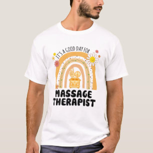 Rainbow Groovy Peace Massage Therapist Vintag T-Shirt