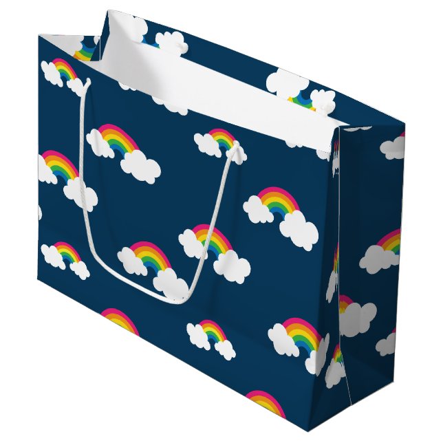 Rainbow Große Geschenktasche Geschenktüte (Vorderseite Schrägansicht)