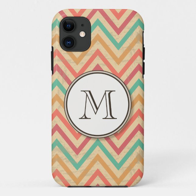 Rainbow Grunge Zigzag Chevrons Case-Mate iPhone Hülle (Rückseite)
