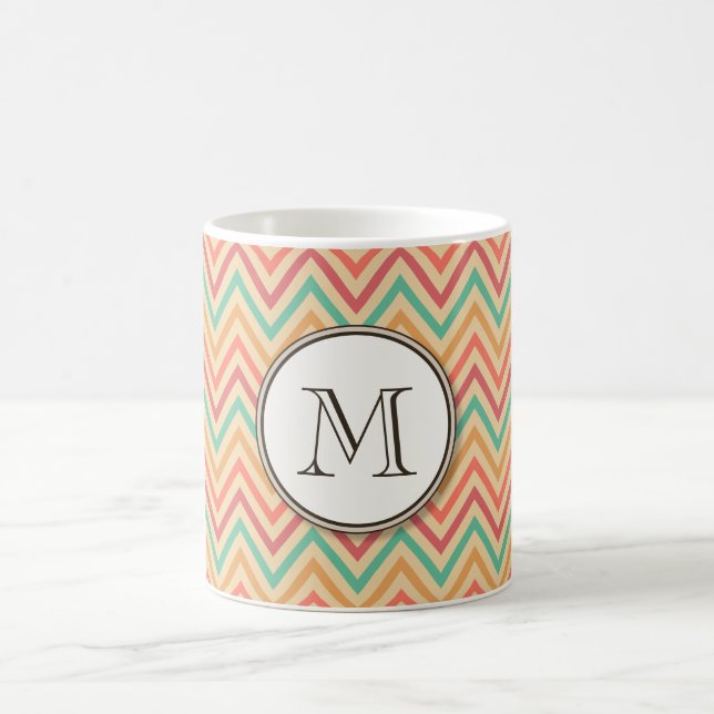 Rainbow Grunge Zigzag Chevrons Kaffeetasse (Mittel)