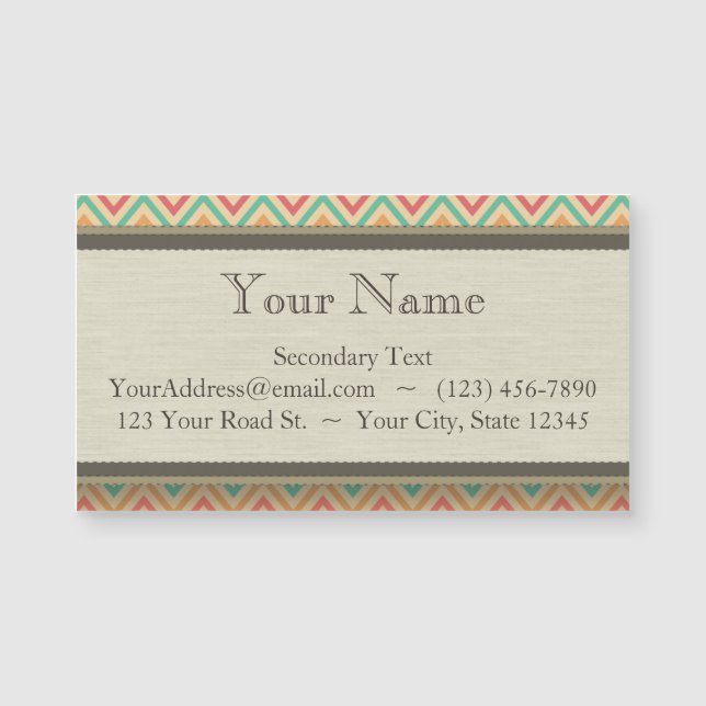 Rainbow Grunge Zigzag Chevrons Magnetkarte (Vorderseite)