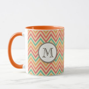 Rainbow Grunge Zigzag Chevrons Tasse