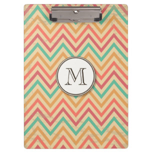 Rainbow Grunge Zigzag Zickzack Streifen Klemmbrett