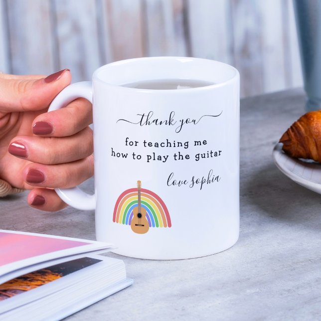 Rainbow Guitar Music Teacher Apprecift Geschenk Kaffeetasse (Von Creator hochgeladen)