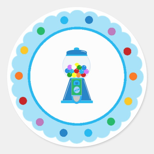 Rainbow Gumball Party Aufkleber (Vorderseite)