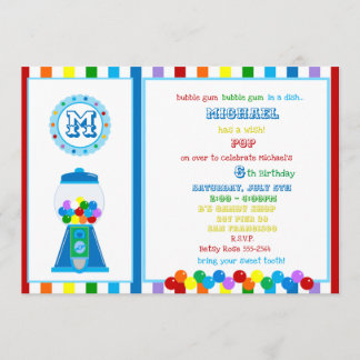 Rainbow Gumball-Party Einladung
