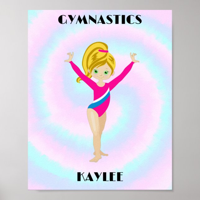 RAINBOW GYMNASTICS GYMNAST Personalized Poster (Vorne)