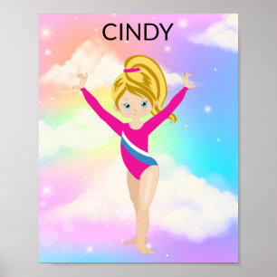 RAINBOW GYMNASTICS GYMNAST POSTER PERSONALISIERT