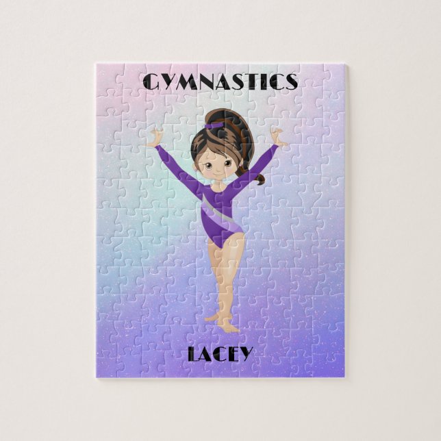 RAINBOW GYMNASTICS GYMNAST PUZZLE Personalisiert (Vertikal)