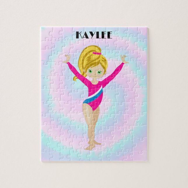 RAINBOW GYMNASTICS GYMNAST PUZZLE Personalisiert (Vertikal)