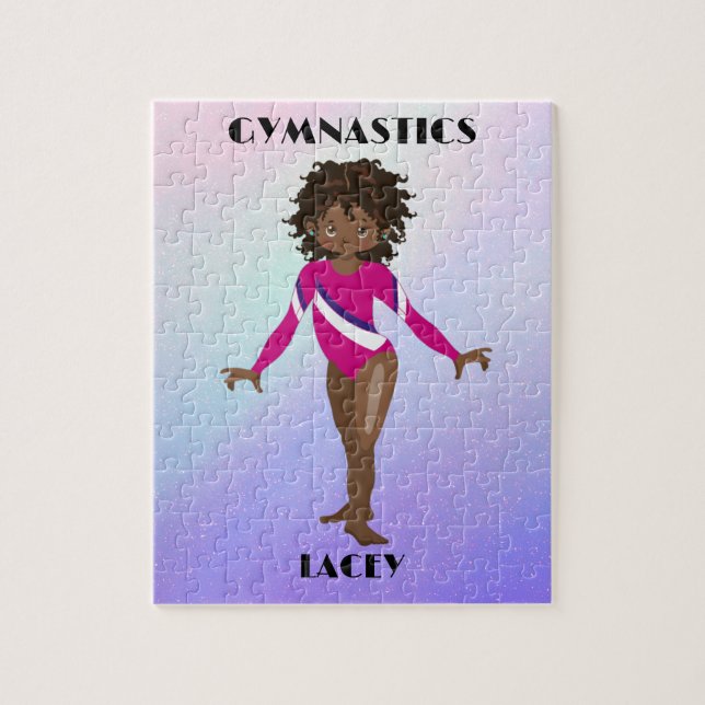 RAINBOW GYMNASTICS GYMNAST PUZZLE Personalisiert (Vertikal)