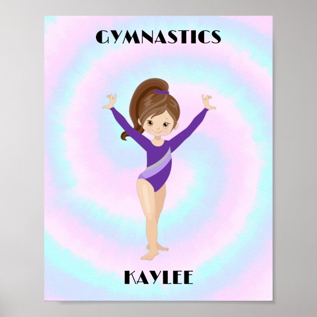 RAINBOW GYMNASTICS GYMNNAST Personalisiert Poster (Vorne)