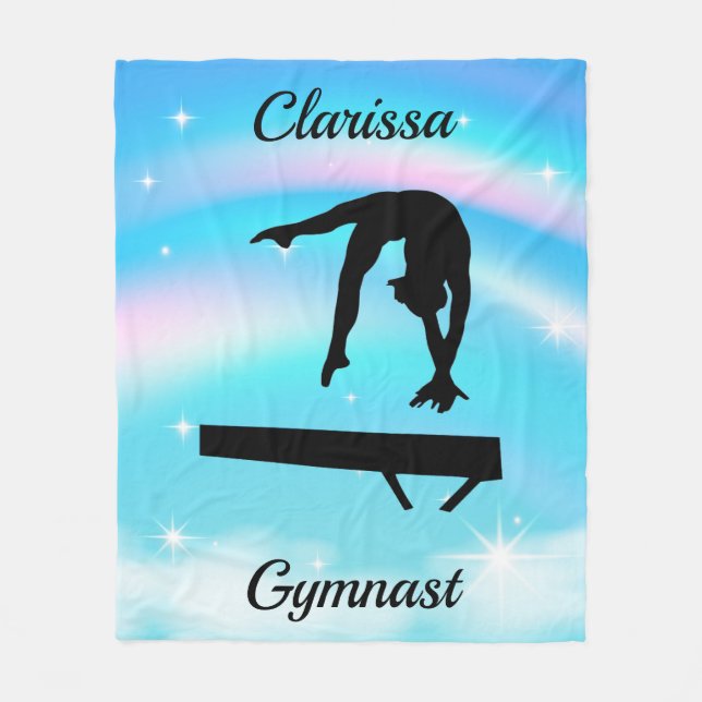 Rainbow Gymnastik Beam Personalisiert Fleecedecke (Vorderseite)