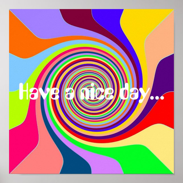Rainbow Ha nice Day Groovy Psychedelic Pop Poster (Vorne)