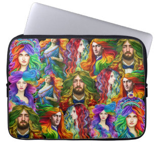 Rainbow haar Goddess men Damen Fantasy Art Laptopschutzhülle