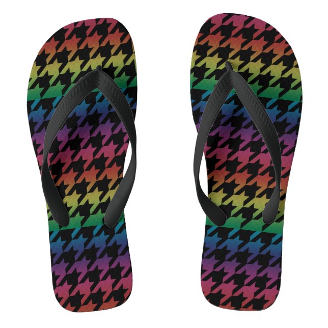 Rainbow-Hahnentrittmuster Flip Flops (Fußbett)