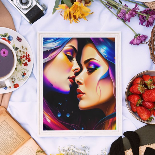 Rainbow Hair Frauen in Liebe Poster (Von Creator hochgeladen)
