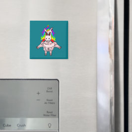 Rainbow-Hair Muskel-Einhorn-Gebäude Magnet