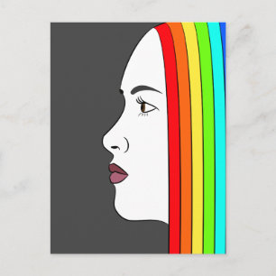 Rainbow Hair Postkarte