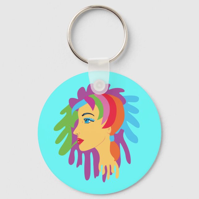 Rainbow Hair Schlüsselanhänger (Vorderseite)