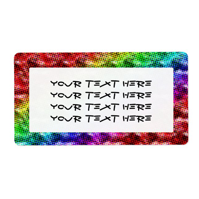 Rainbow Halftone Art Grunge Unique Address Labels (Vorne)