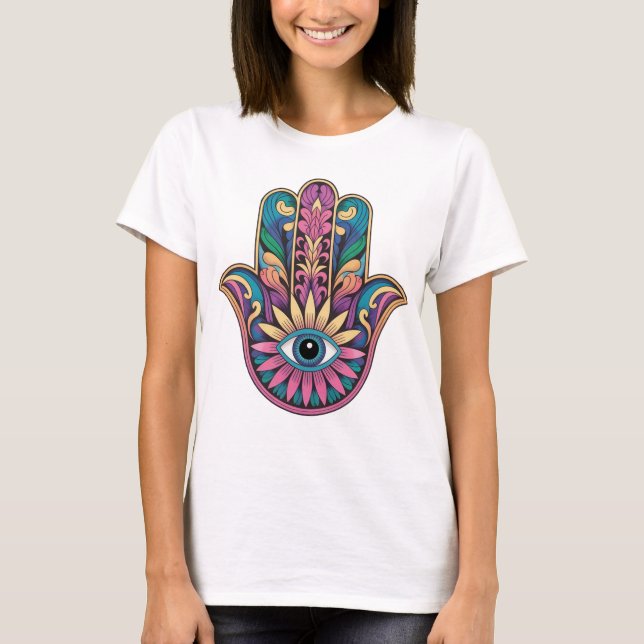 rainbow Hamsa hand T-Shirt (Vorderseite)
