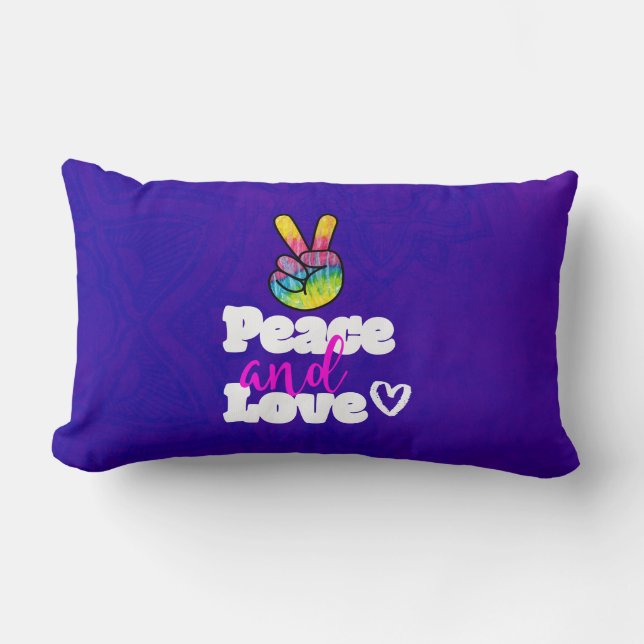 Rainbow Hand Peace Signature Peace Peace and Liebe Lendenkissen (Vorderseite)