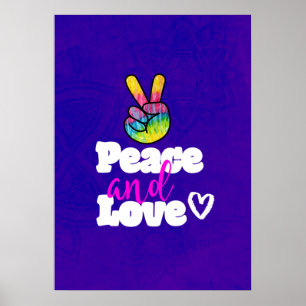 Rainbow Hand Peace Signature Peace Peace and Liebe Poster