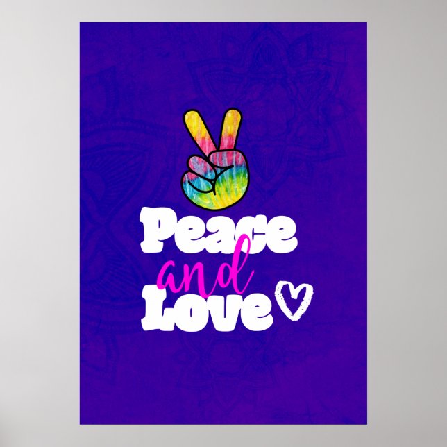 Rainbow Hand Peace Signature Peace Peace and Liebe Poster (Vorne)