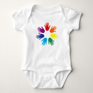 Rainbow Hände Baby Strampler