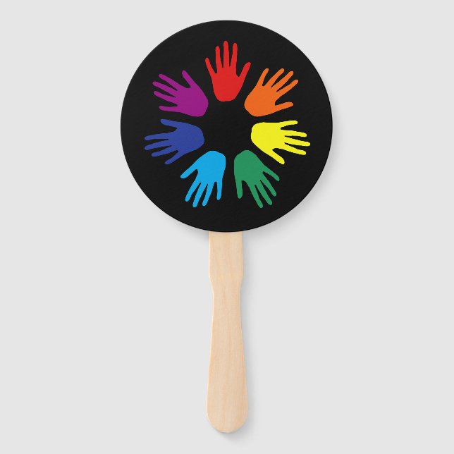 Rainbow Hände Fächer (Vorderseite)