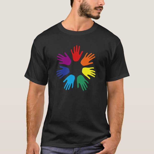 Rainbow Hände T-Shirt (Vorderseite)
