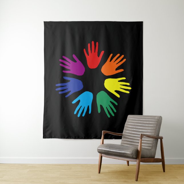 Rainbow Hände Wandteppich (Beispiel)