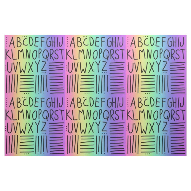 Rainbow Handgeschriebene ABCs-Fabric Stoff (Yard (91,4 cm))