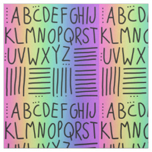 Rainbow Handgeschriebene ABCs-Fabric Stoff