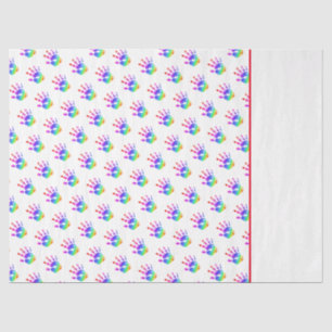 Rainbow Handprints Kids Two Tone Colorful Fun Seidenpapier