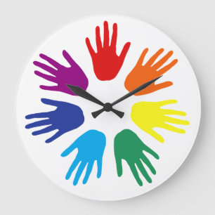 Rainbow hands große wanduhr