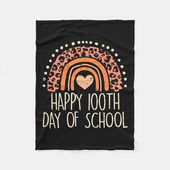Rainbow Happy 100th Day School Niedlich 100 Days T Fleecedecke (Vorderseite)