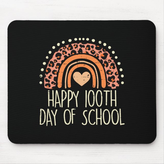 Rainbow Happy 100th Day School Niedlich 100 Days T Mousepad (Vorne)