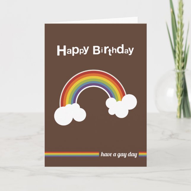 Rainbow | Happy Birthday | Gay Day Karte (Vorderseite)