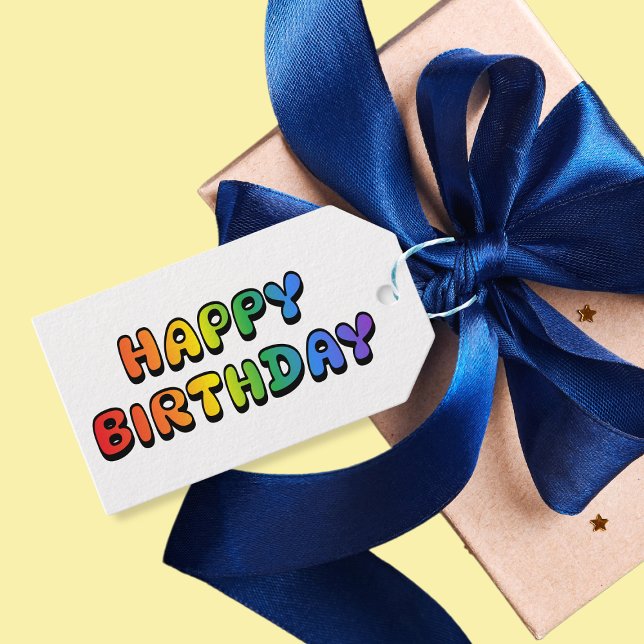 Rainbow Happy Birthday Geschenkanhänger (Rainbow Happy Birthday Gift Tags
)