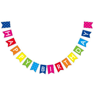 Rainbow Happy Birthday Wimpelkette