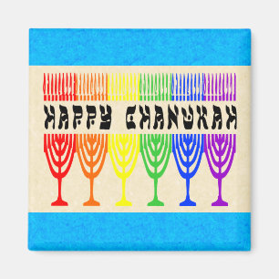 Rainbow Happy Chanukah Magnete
