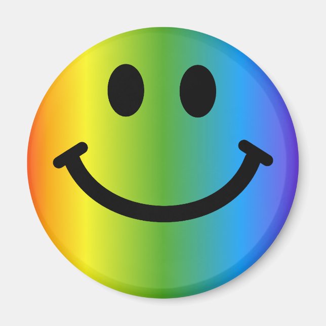 Rainbow Happy Face Magnet (Vorne)