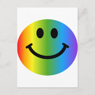 Rainbow Happy Face Postkarte