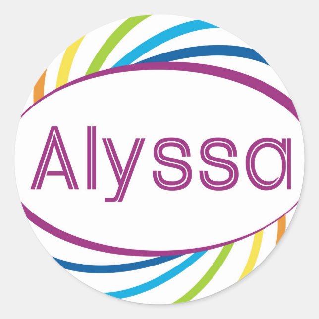 Rainbow Happy Frame Alyssa Runder Aufkleber (Vorderseite)