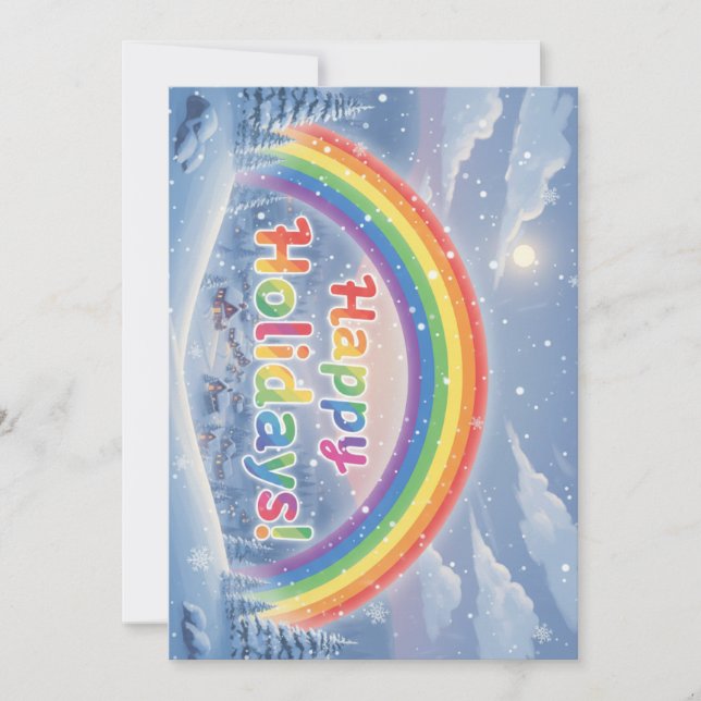 Rainbow Happy Holidays! Feiertagskarte (Vorderseite)