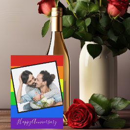 Rainbow Happy Jubiläum Gay Couple Foto Custom Karte