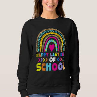 Rainbow Happy Last Day of School Leopard Student G Sweatshirt