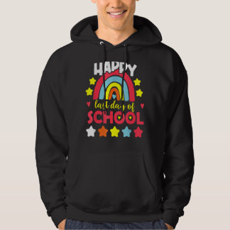 Rainbow Happy-Last Day School Teacher Off Duty Hoodie